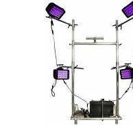 Battery Operated Ultraviolet Paint Curing LED Light Cart Dolly - 395NM -  Four Adjustable Locking