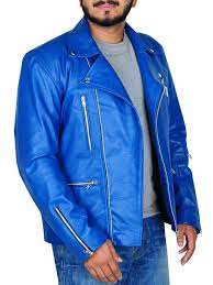 Stylish Blue Brando Leather Jacket Men Jacket Mauvetree Leather Jacket Leather Jacket Men Mens Jackets