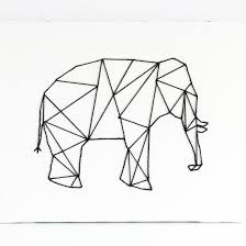 Geometric Stitched Animal Art This Whimsical Art Can Be Made In About 30 Mins For Just A Few Dollars Geometric Drawing Geometric Wall Art Geometric
