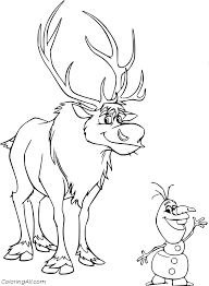 Download this adorable dog printable to delight your child. Sven And Olaf Coloring Page Coloringall