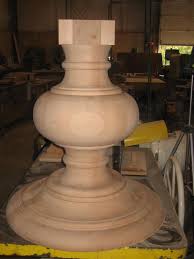 Pedestal Turned On Lathe With A 24 Base Custom Wood Turning At Classic Woodworks Restoration S Wood Pedestal Table Base Wood Table Legs Pedestal Table Base