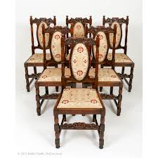 A selection of oak dining sets taken from our furniture collection of products for you to browse. Set Of Six Antiquue Jacobean Style Solid Oak Dining Chairs With Fine Crown Carving
