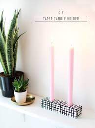 Patterned Diy Candle Holder Sugar Cloth Diy Home Decor Diy Candles Diy Taper Candle Holders Diy Candle Holders