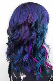 24 Blue And Purple Hair Looks That Will Amaze You Mermaid Hair Color Purple Ombre Hair Black Hair With Highlights