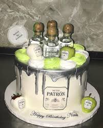 30th Birthday Cake For Him Alcohol Tequila Patron Themed Cake Bakedbyanaleah Bizcochodominicano Dominicancakes Patrontequila Tequilacake Alcohol Birthday Cake Birthday Cake Beer Liquor Cake