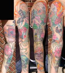 Going for a 1/4 sleeve in a few weeks, drawing inspiration from some of the sailor jerry style tattoos, above are some of the images i'll be getting Sugar Skull Sleeve Tattoo Designs Tattoo