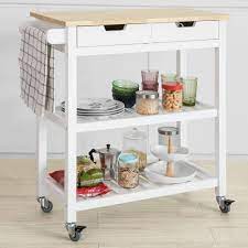 99 list list price $151.65 $ 151. Sobuy Fkw68 Wn Kitchen Storage Serving Trolley Shelf With Rubber Wood Top 2 Drawers 2 Shelves Kitchen Islands Trolleys Aliexpress