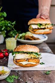 Grilled Vegan Caesar Salad Tofu Burger With Garlic Oil My Berry Forest Tofu Burger Vegan Caesar Grilled Tofu