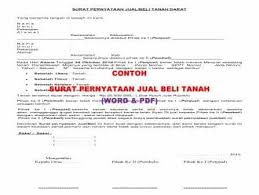 Contoh Surat Pernyataan Jual Beli Tanah Format Administrasi Desa