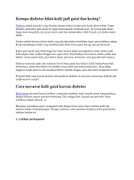 Cara mengatasi gatal akibat diabetes. Diabetes Bikin Kulit Jadi Gatal Dan Kering