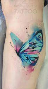 Watercolor Butterfly By Pablo Ortiz Colorful Butterfly Tattoo Butterfly Watercolor Butterfly Tattoo