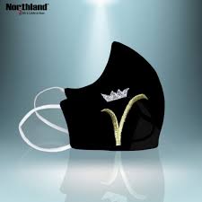 Featuring a floral letter embroidered mask in italian cotton and silk base. Northland Hand Embroidered Cotton Face Masks Alphabet V Northland India