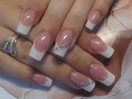 French Manicure With Accent Nail Rhinestone Design French Acrylic Nail Designs French Acrylic Nails French Manicure Nails The classic french manicure gets an upgrade. french manicure with accent nail