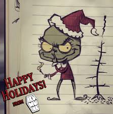 Begin by drawing an oval. Christmas Cartoon Drawings Grinch
