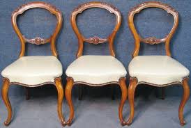 3 Victorian Carved Walnut Cabriole Legs Chairs Victorian