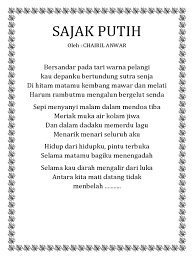 Sajak putih karya chairil anwar. Sajak Putih Chairil Anwar