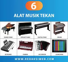 Menurut cara memainkannya, alat musik dibagi menjadi beberapa jenis yaitu dipukul, dipetik, digesek, serta ditiup. 6 Alat Musik Tekan Lengkap Gambar Dan Penjelasan Serupa Me