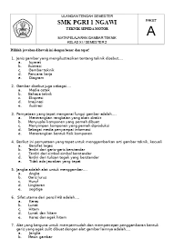 Tulis namamu di sudut kanan atas. Top Pdf Soal Gambar Teknik Pilihan Ganda Finis 123dok Com
