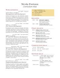 2 Column Resume Format Resume Format