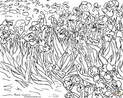 Irises By Vincent Van Gogh Super Coloring Van Gogh Coloring Van Gogh Irises Sunflower Coloring Pages