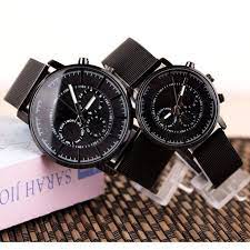 ricardo watch cift sevgili unisex siyah saat hasir kordon miknatisli kutulu bijuteri siyah cift sevgililer