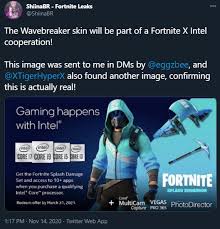 No, skin changer fortnite has no bad intention. The Wavebreaker Skin Will Be Part Of A Promotion For Fortnite X Intel Via Shiinabr Fortniteleaks
