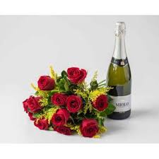 Flowers and champagne make a perfect pair, however you can add chocolates, wine or sparkling, teddy bears or balloons to your. Manaus Bouquet Of 12 Red Roses And Sparkling Wine Flower Delivery 12 Red Roses And Wine Flower Delivery Manaus Online Florist Manaus