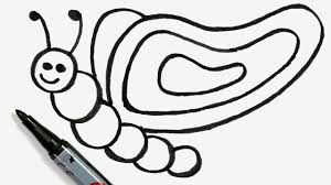 Butterfly drawing step by step. How To Draw A Cartoon Butterfly Easy Doodle For Children 62 Cartoon Butterfly Doodle Videos Simple Doodles