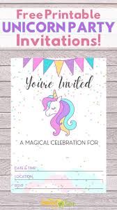 Great for birthday parties, baby showers, and girls' room decor! Free Printable Unicorn Party Invitations Template Birthday Party Printables Honey Lime