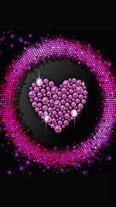 Black And Pink Heart Heart Iphone Wallpaper Heart Wallpaper Glitter Phone Wallpaper