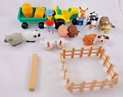 Geoffrey Farm Animals Tractor Play Set Lot Giraffe Pig Cow Sheep Toys R Us Trg Toys R Us Geoffrey Toys Farm Animals