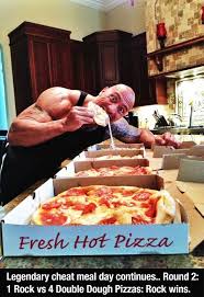 The Rock S Therock Twitter Is Freaking Awesome Gallery Cheat Meal Man Vs Food Just Pizza