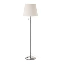 Nyfors Lampadaire Nickele Blanc Lampe Sur Pied Lampadaire Et Abat Jour En Tissu