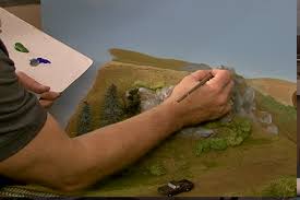 Painting Model Railroad Backdrops Blending Scenery Model Railroad Ho Model Trains Model Train Sets