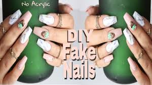 Buy fake acrylic nails and get the best deals at the lowest prices on ebay! Diy Fake Nails Realistic Marble Nail Art On Faux Acrylic Nails