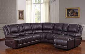 Get a good deal on a leather sectional sofa with chaise when you shop. Bubble Leather Brown Sectional Sofa With Recliner Chaise Console W Cup Holders Revitalized Furnishingsrevitalized Furnishings