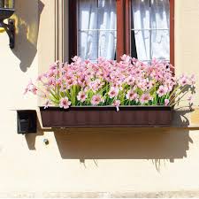Use uv protected outdoor faux flowers & greenery for lasting arrangements that will not need any care during the busy summer months. Buy Jemong 12 Bundles Artificial Flowers Outdoor Uv Resistant Fake Flowers No Fade Faux Plastic Plants Garden Porch Window Box Decorating Pink Online In Indonesia B08778c558