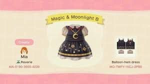 Magic And Moonlight Dress Acnh Animal Crossing New Animal Crossing Animal Crossing Qr