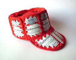 Vintage Crocheted Budweiser Beer Can Hat Beer Can Hat Vintage Crochet Budweiser Beer