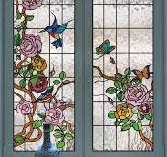Custom Stained Glass Window Film - Privacy Decor, Rose ...