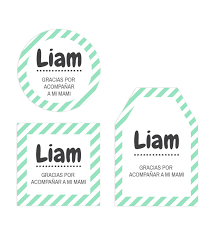 Tarjeta Agradecimiento Baby Shower Rayas Verde Oh Yupi Yei