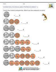 Counting Money Worksheets Grade Printable Nickels And