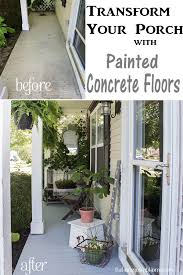 How To Paint A Porch Floor With Concrete Paint The Honeycomb Home Painted Concrete Floors Paint Concrete Patio Painted Front Porches
