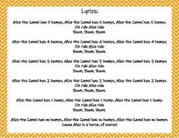 Most visited children lyrics : Alice The Camel A Math Counting Activity For Desert Theme Tpt
