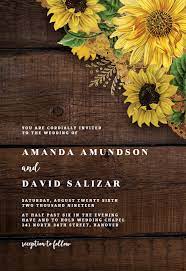 Rustic Sunflowers Wedding Invitation Template Greetings Island Wedding Invitation Templates Rustic Bridal Shower Invitations Templates Free Wedding Invitation Templates