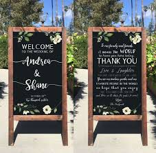 Rustic Wedding Sign Welcome Wedding Chalkboard Sign Thank You Double Sided Sandwich Board Wedding Chalkboard Signs Rustic Wedding Signs Chalkboard Wedding