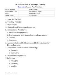 See more ideas about teacher observation, teaching, reading classroom. Elementary Lesson Plan Template Department Of Teaching