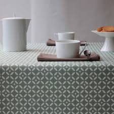 Nappe Rect En Coton Enduit Mosaique Vert Fleur De Soleil Decoclico Nappe Lin Nappe Carree Nappe