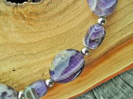 Natural Amethyst Necklace Purple Stone Necklace Chunky Gemstones Ovals And Squares Natural Gemstone Nec Earthy Necklace Purple Stone Necklace Purple Stones