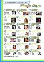 Music Quiz Music Vocabulary High School Music Esl Listening Activities